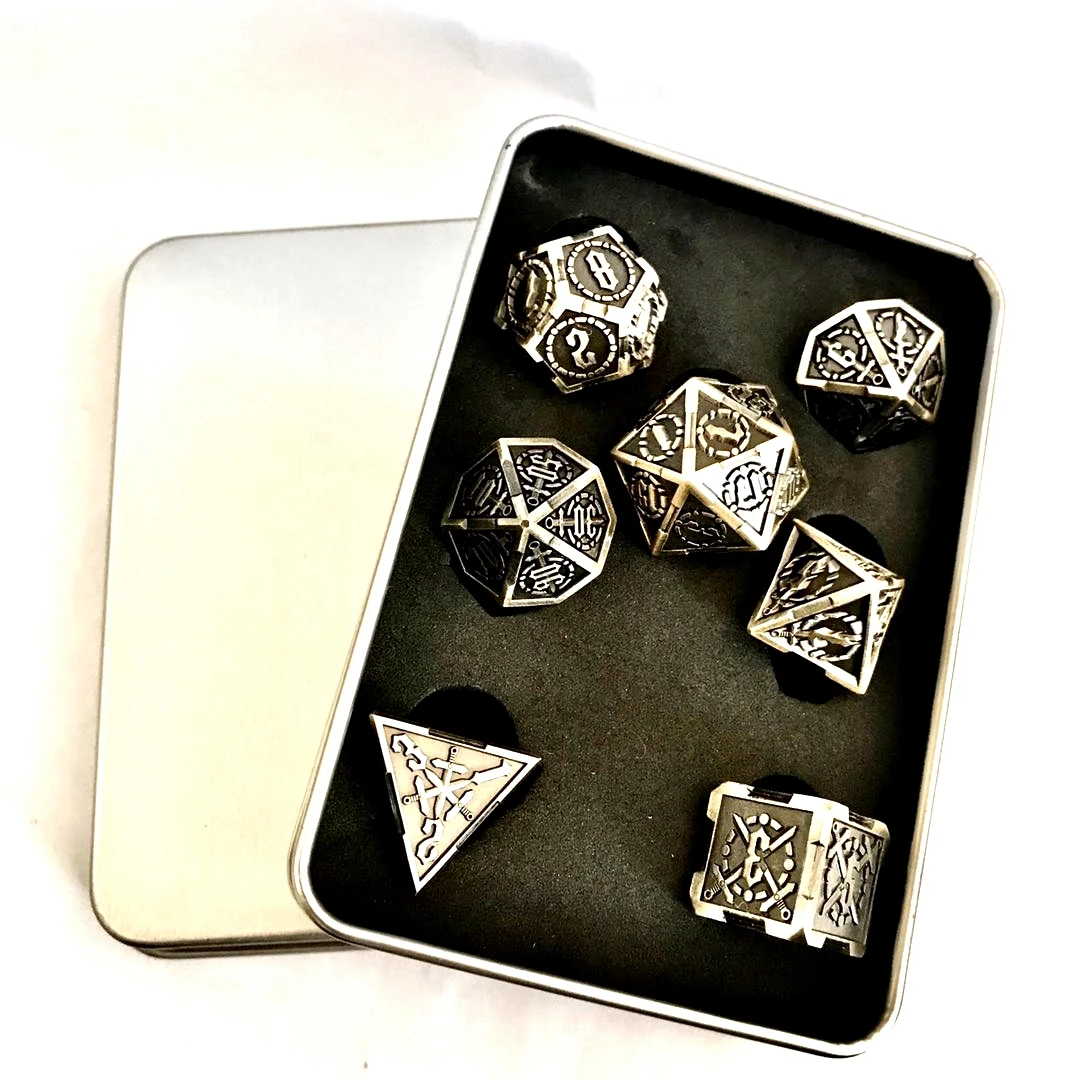 Metal Dice Deep Copper Color Dnd Rpg Custom Digital Metal Polyhedral