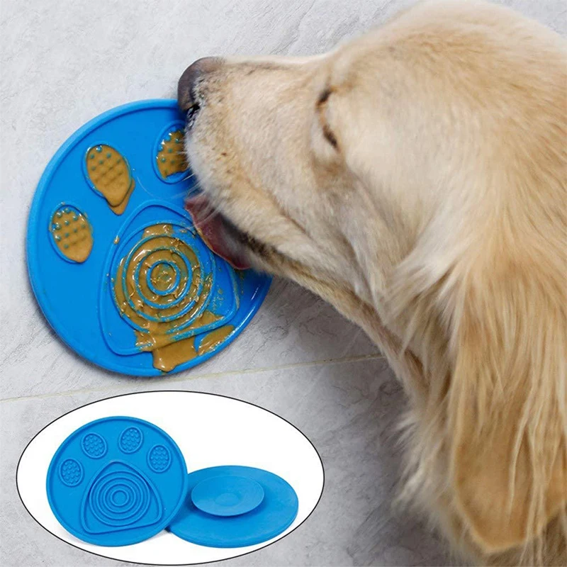 

Pet Chocolate Molds Bathing Dog Training Lick Distract Silicone Cup Bowl, Blue grey