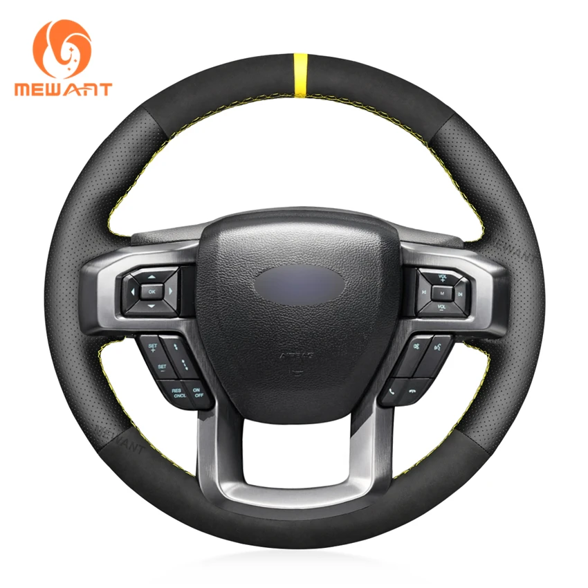 

Custom Hand Stitching Leather Suede Steering Wheel Cover for Ford F-150 F150 F-250 F-350 F-450 F-550 F-600 F-650 F-750