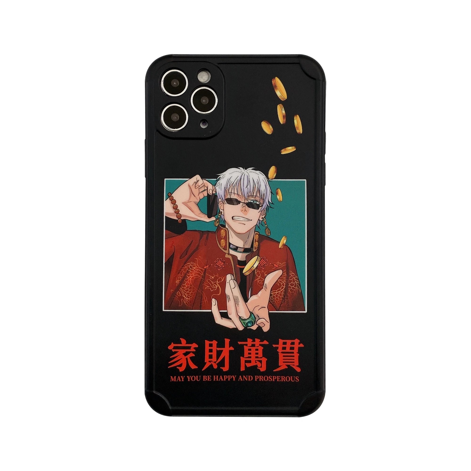 

2021 Gojo Satoru Magic Four Corners IMD Phone Case For iPhone 12 Pro Max 11 XR XS Max 11Pro SE 2020 Back Cover Cartoon IMD Cases