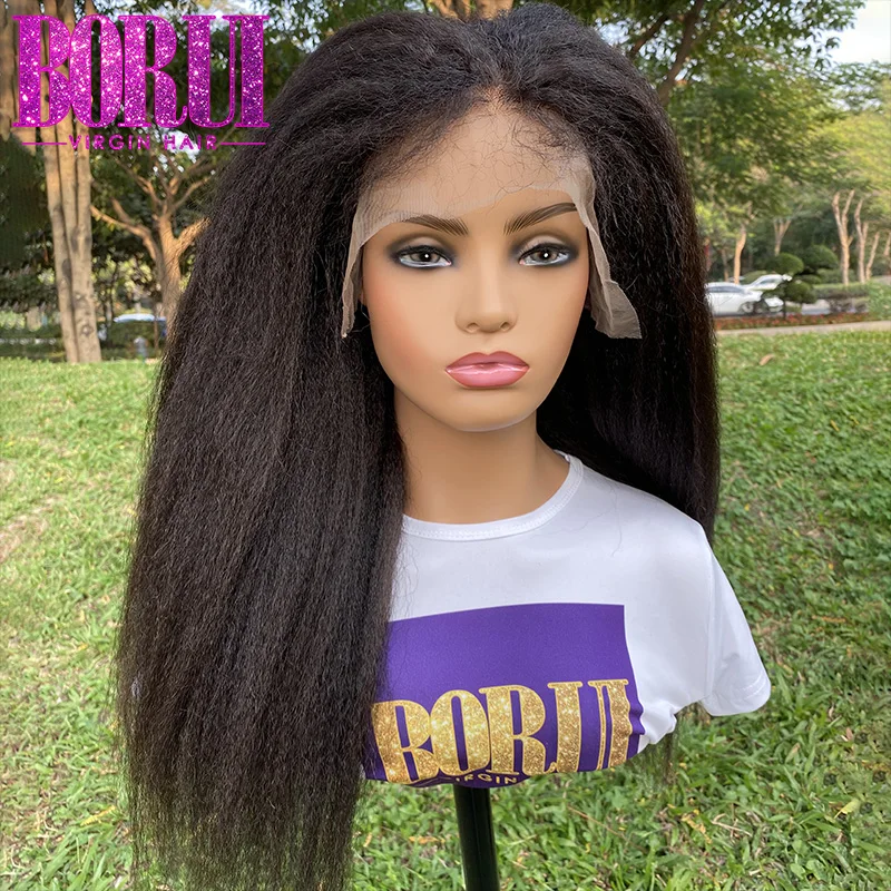 

BoruiHair transparent lace cuticle aligned wig with factory price