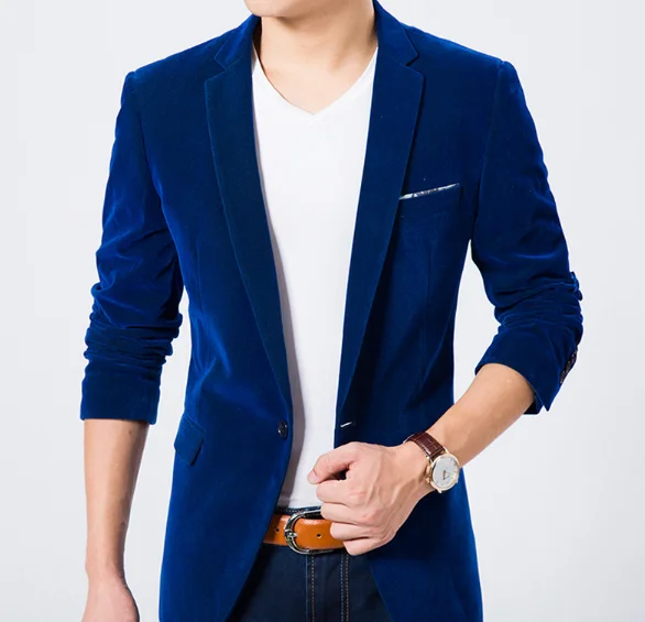 Wholesale men's business style soft velvet slim casual blazer for men