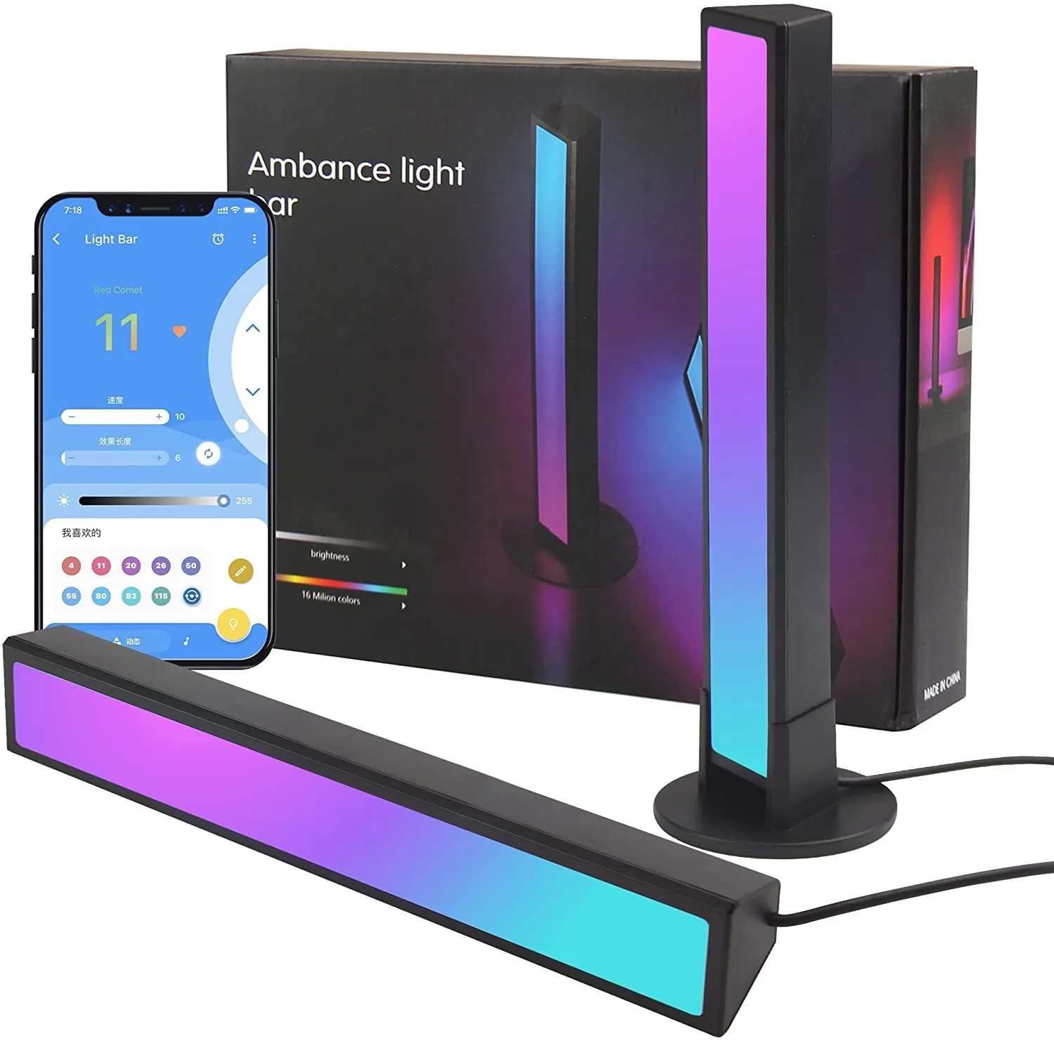 

APP Control RGB Ambient Lighting LED Desktop Mood Light With Dynamic Effects And Music Modes Sync For Movies PC TV Room