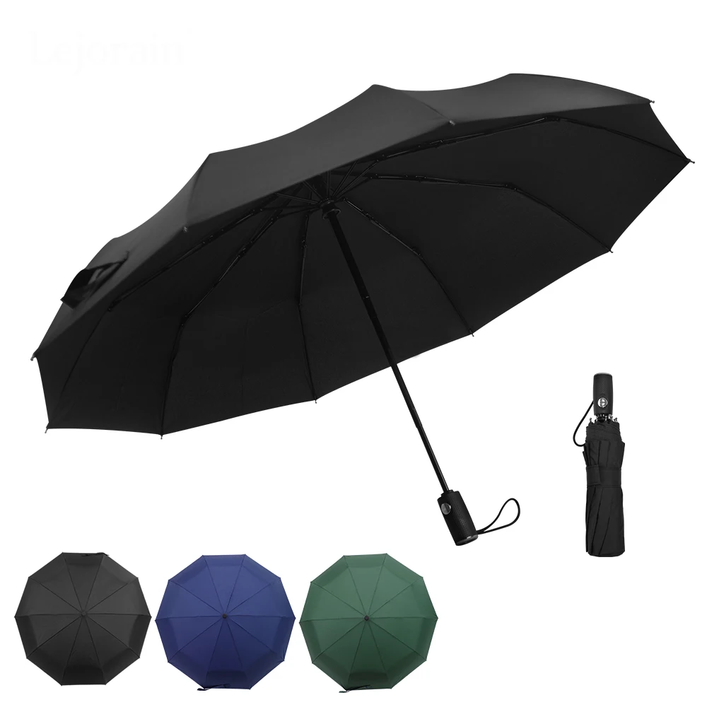 

shenzhen wholesale 10k 3 fold automatic travel umbrella, Blue;white;red;black or any pontone color
