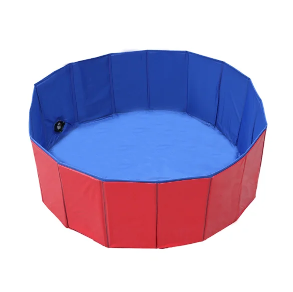 

Foldable easy set portable pet bath pool dog swimming pool animal cleaning pool, Blue, red pet padding pool