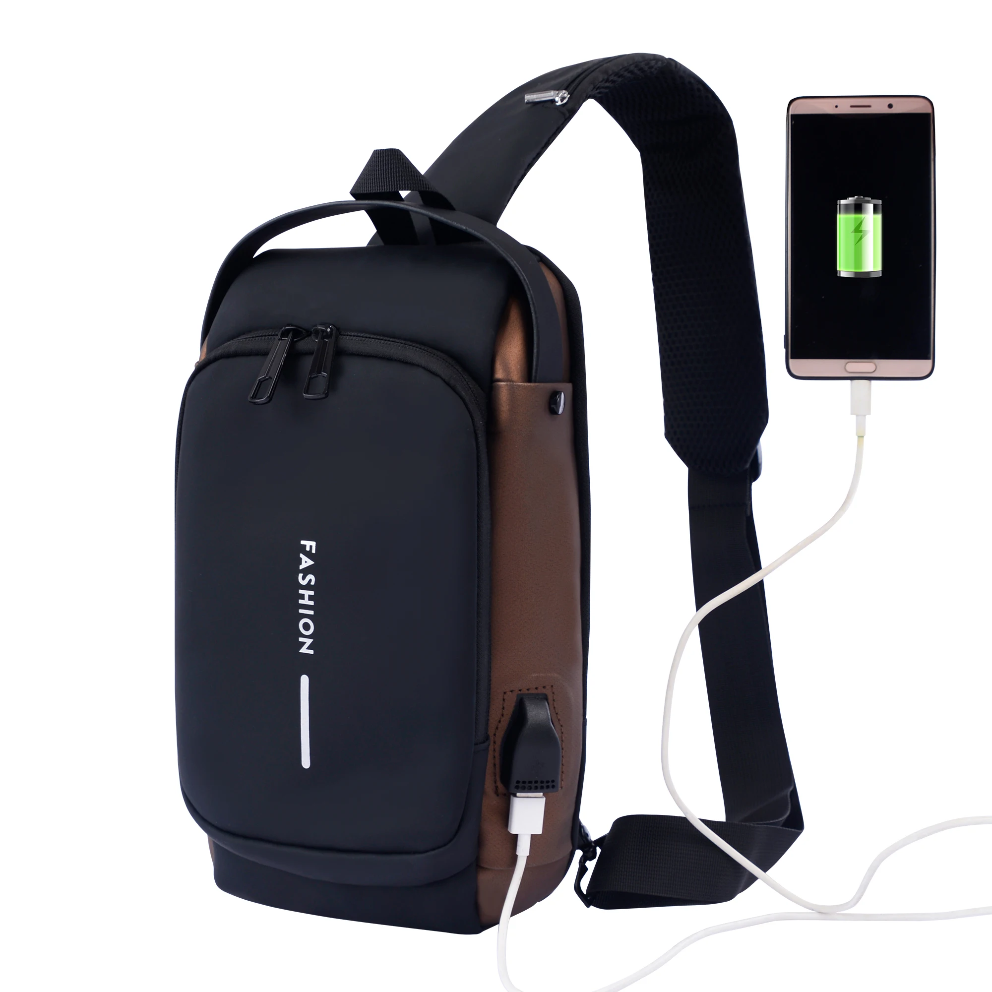 

Wholesale Waterproof Anti Theft Chest Bag Usb Crossbody Sling Bags For Men Single Shoulder With USB Charger