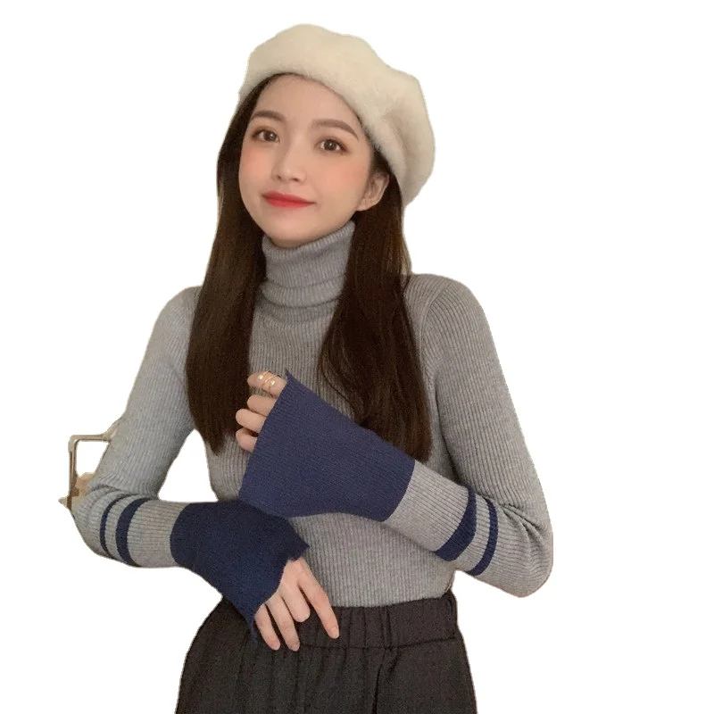 

High-neck knitted slim women's autumn and winter fashion women's sweater long-sleeved pullover new