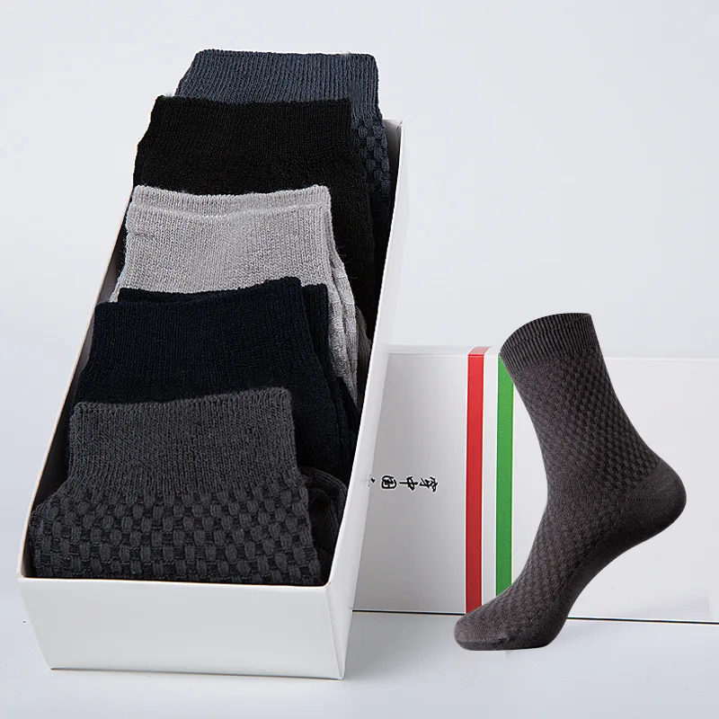 Men's 5 Pairs Premium Bamboo Fibre Crew Socks Gift Box - Buy Bamboo ...