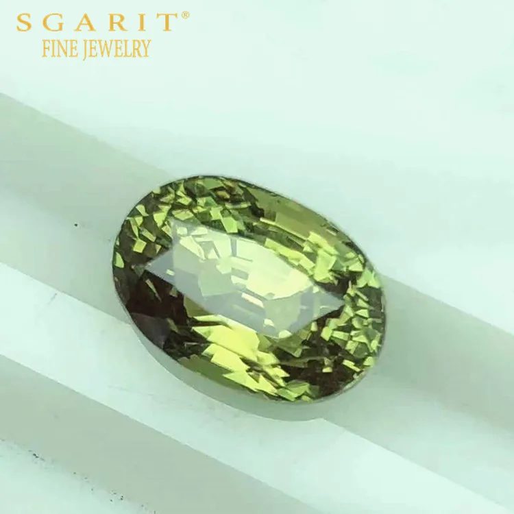 

SGARIT rare color change gemstone for collection jewelry making 4.32ct natural chrysoberyl Alexandrite loose stone, Green (daylight)- brownish-pink (incandescent light)