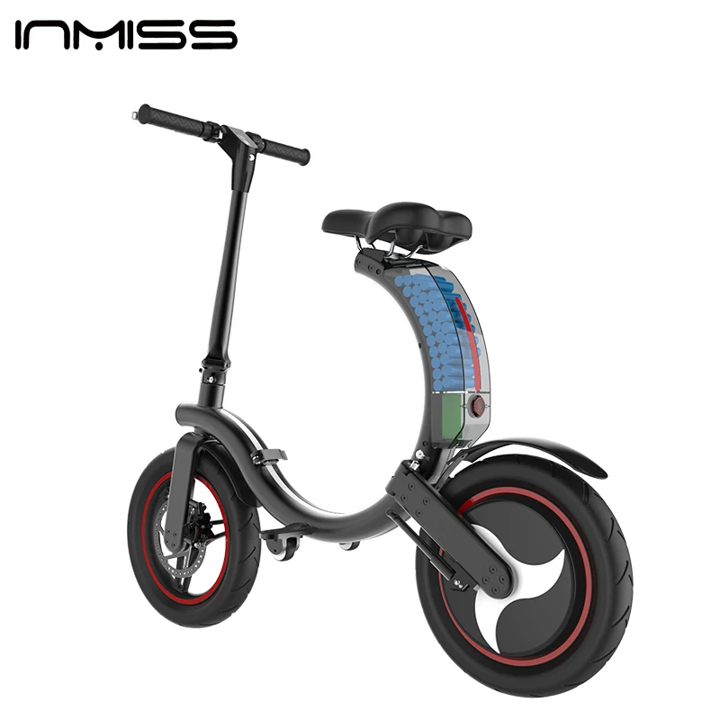 

EU warehouse drop shipping Long Range Brushless Mini Foldable14 inch 450W Crown Wheel E-bicycle Scooter With APP