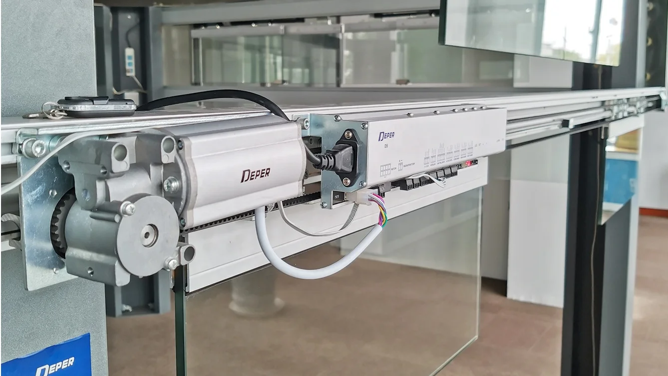 S5m Belt Electric Double Door Mechanism Automatic Glass Sliding Door