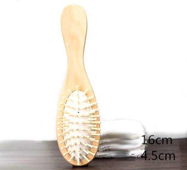 

2021 Anti-static head massage wood hair comb health portable hair bag small size comb customized handle handmade comb, Natural bamboo color