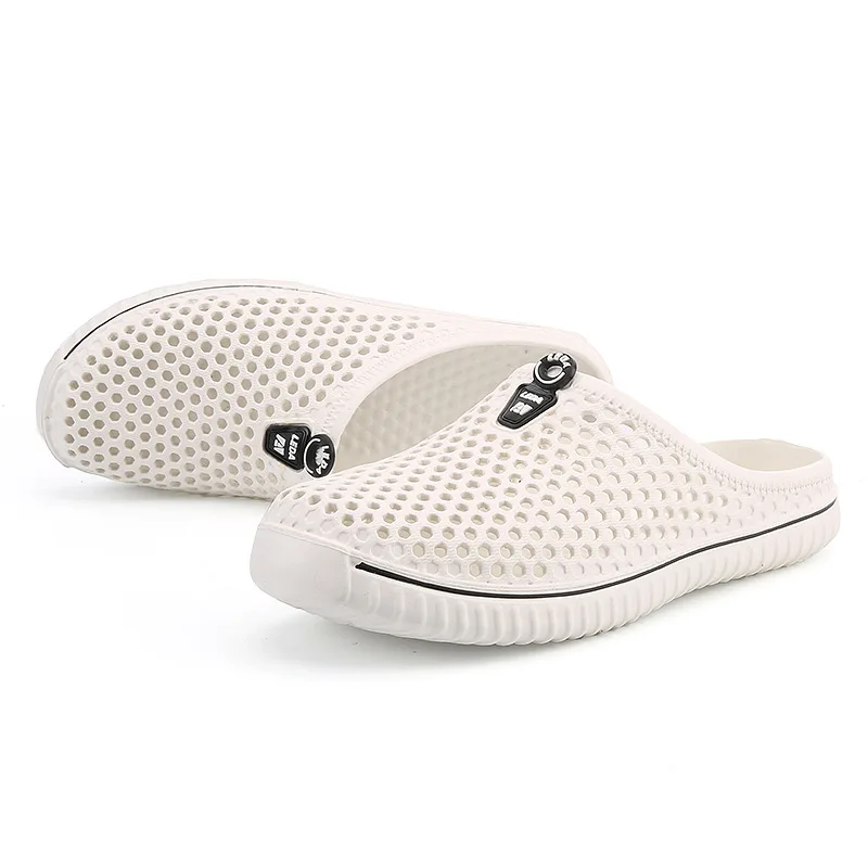 

Factory Sale Couple Hole Shoes Breathable Half Drag Platform Men Sandals Soft Bottom Fashion Beach Sandals