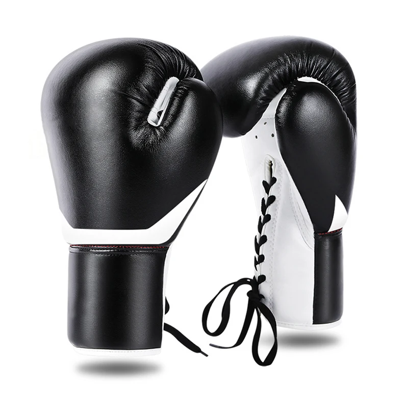 

Custom Logo High Quality 8oz/10oz/12oz/14oz Leather Lace Up MMA Training Boxing Gloves, Customized color