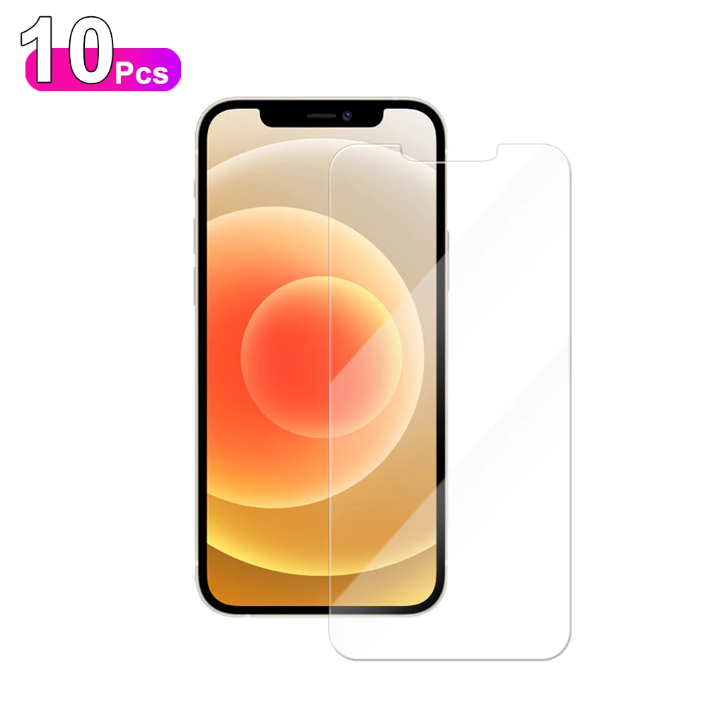 

10Pcs Tempered Glas For iPhone 12 11 Pro Max X XS XR Screen Protector For iPhone 7 8 6 6s Plus 5 5S SE Protective Glass