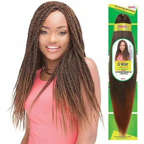 

20inch Pre-stretched EZ Braid Hair Perm Yaki Jumbo Braids Synthetic Hair Hot Water Easy Braid, Ombre