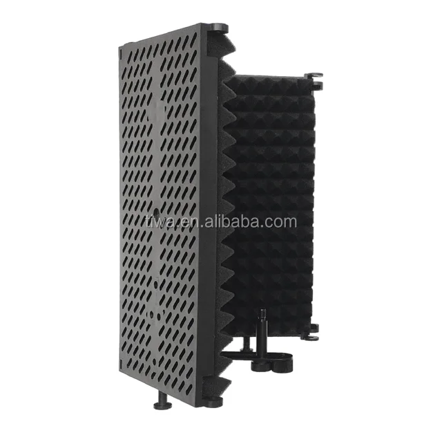 

Professional Microphone Isolation Shield 3 panels Absorbing Pure Voice Reduce Noise for microphone recording home studio, Black
