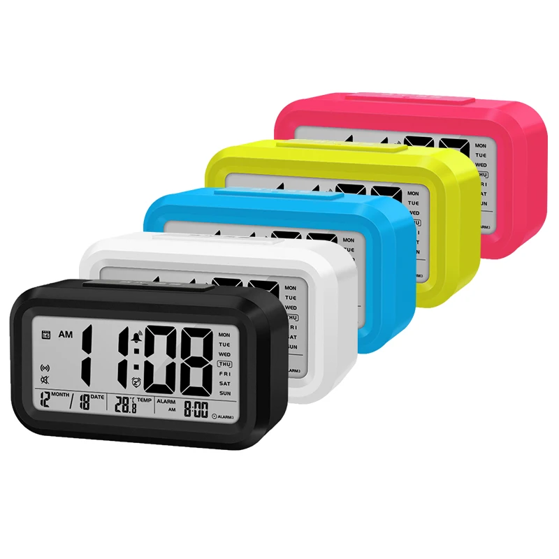 

Funny talking alarm clock with snooze nightlight function for blind people, Black,white,blue,pink,green