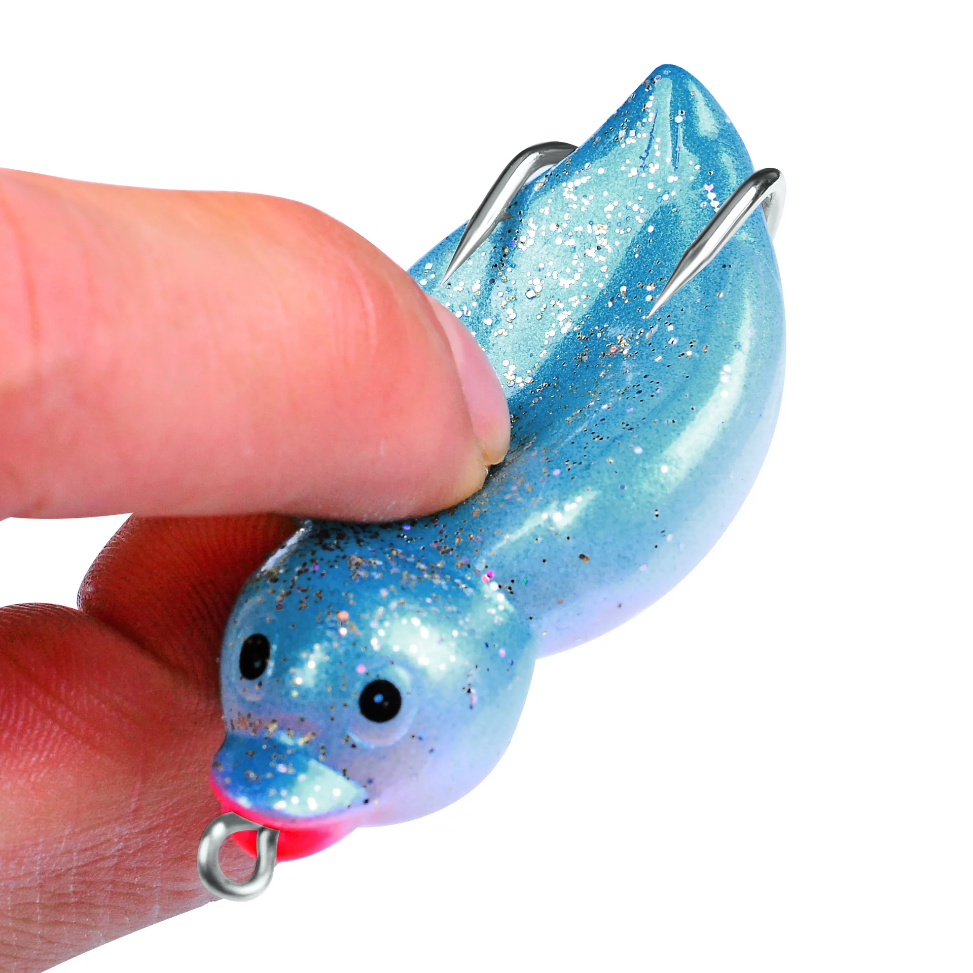 

WEIHE 6.5cm 10.5g 3d eyes biomimetic silicone skin duck bait soft frog lure, 6 colors