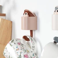 

Squirrel Wall Hook Cartoon Kids Wall Hooks Adhesive Cloakroom Clothing Hangers Bathroom Strong Heavy Duty Wall Hooks