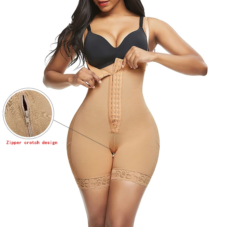 

High Compression stage 2 fajas reductoras 2021 Zipper Crotch Shapewear Butt Lifter Control Panties Powernet Fajas-colombianas