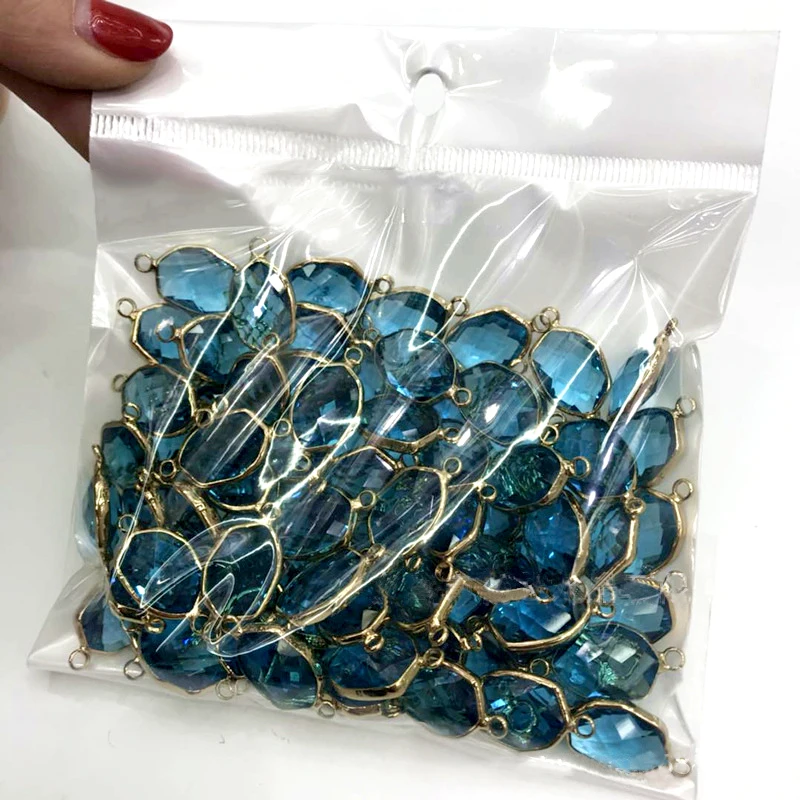 

XuQian Colourful 12*14mm Geometric Rhinestone Pendants Crystal Glass Charms for DIY Jewelry, Colors