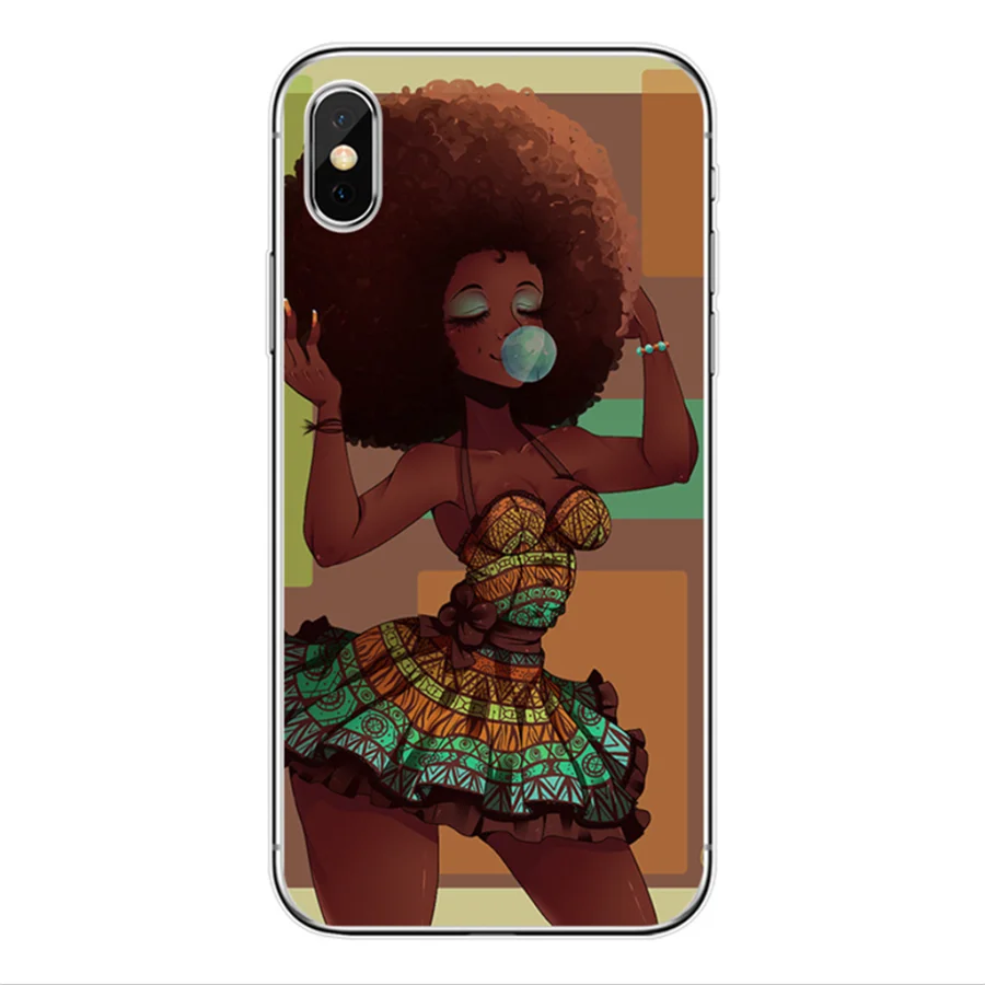 Black girl phone case Melanin Poppin Black Girl queen for iphone 11 case 6 6s 6SP 7 8 8S plus X XR XS max TPU cases