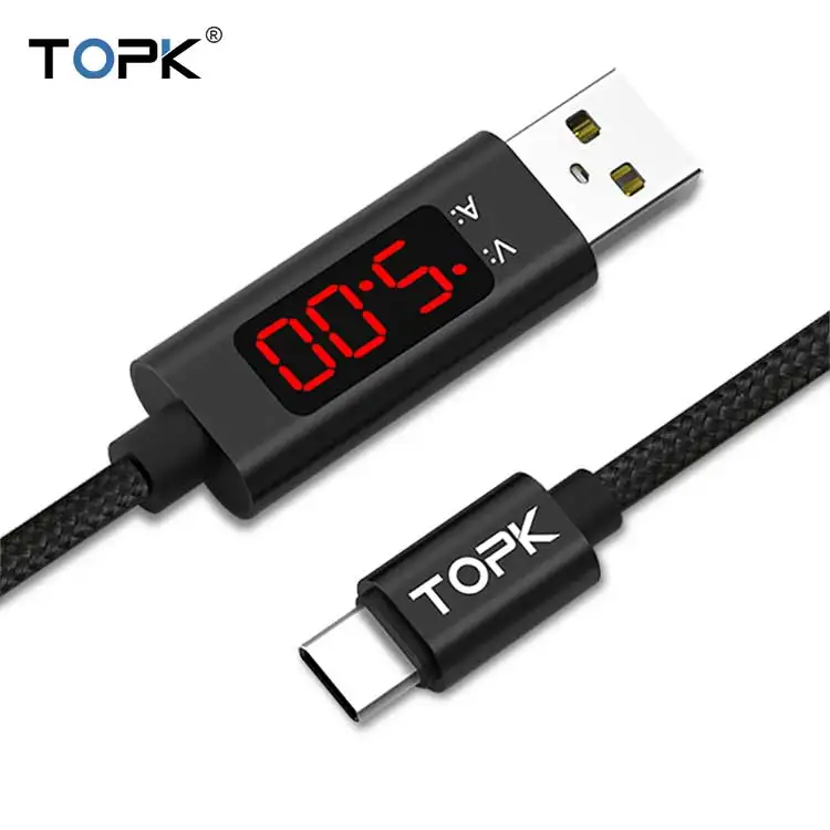 

Free Shipping TOPK Usb Charging Data Cable 3A Fast Usb Charging Cable Usb Cable Original With Logo, Black/red