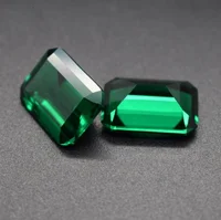 

Emerald Cut Colombian artificial Loose Gemstones Green Color Emerald Stone Prices