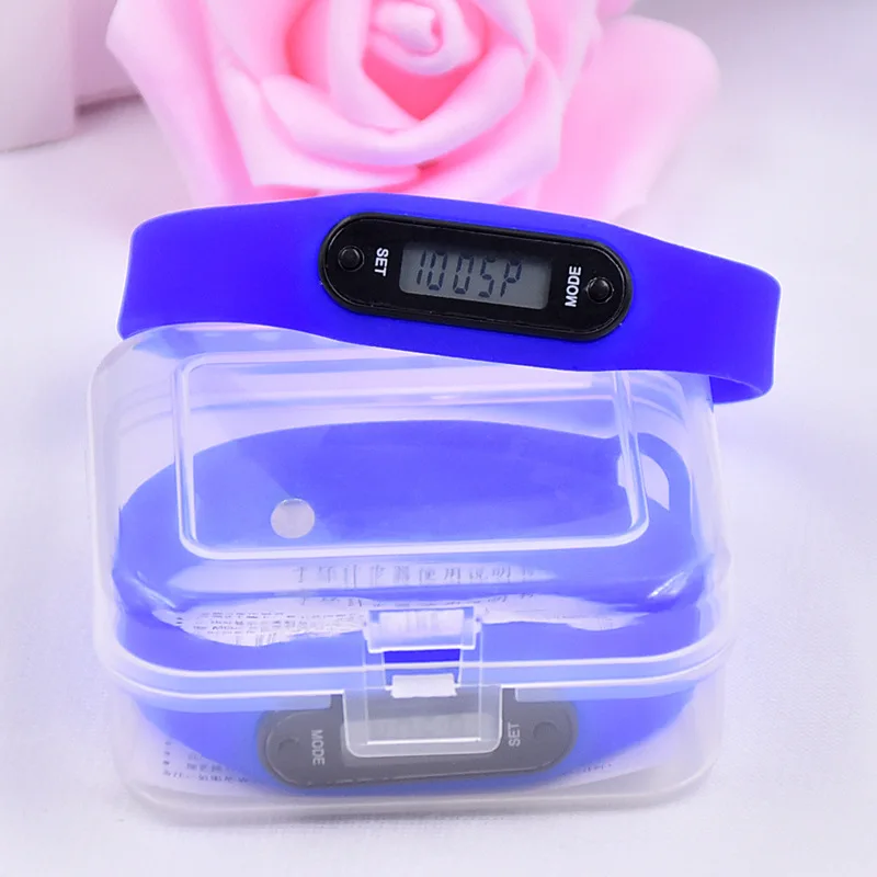 Low Cost Silicone Wrist Pedometers Lcd Digital Step Meter Pedometer