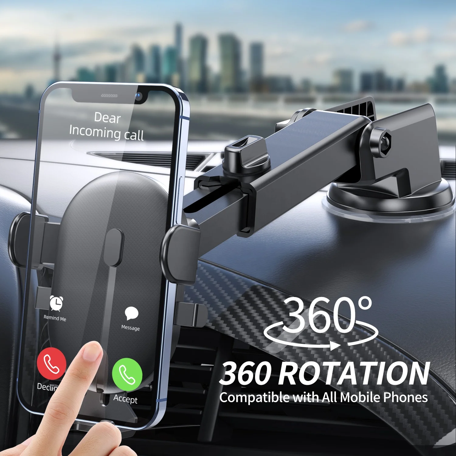 

USLION Car Phone Holder Windshield Gravity Sucker Mobile Phone Support for iPhone Samsung Smartphone Universal Mount Stand