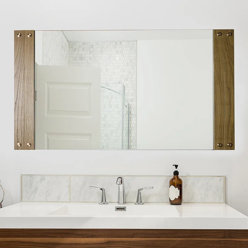 
MOK factory sale wood framedl silver bevelled mirror 