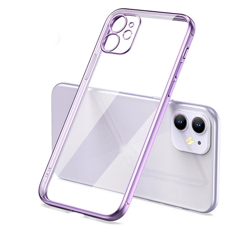 

Luxury Plating Transparent TPU Silicone Clear Mobile Cover For iPhone 12 13 Pro Max Phone Case, Multiple colors