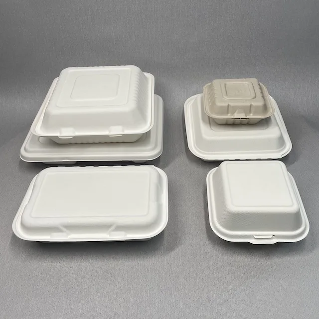 

Biodegradable Takeaway Burger Container takeaway boxes Box Paper Food Fast Cornstarch fruit salad bowl, Bleached;natural