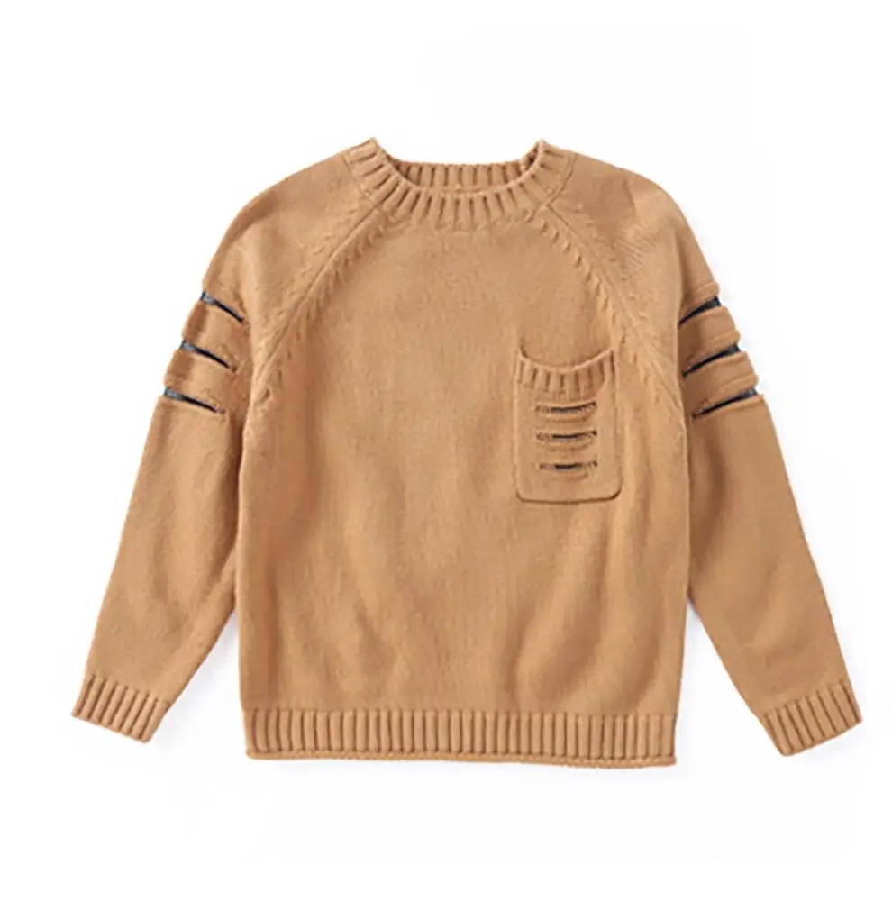 

Children's sweater autumn sweater 2019 new bottoming shirt hole sweater