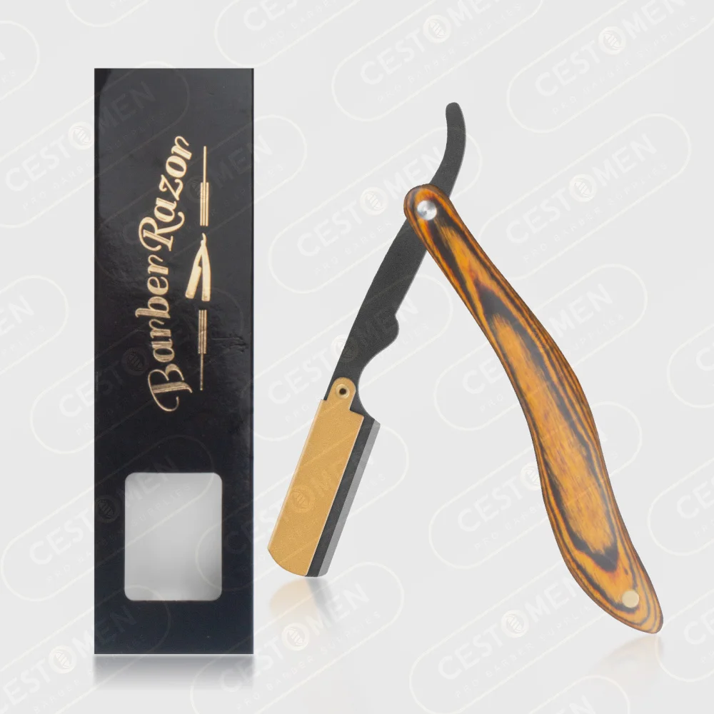 

Waved Wood Handle Manual Sharpened Professional Wood Barber Edge Razor Salon Quality Cut Throat Shavette Straight Razor For Men