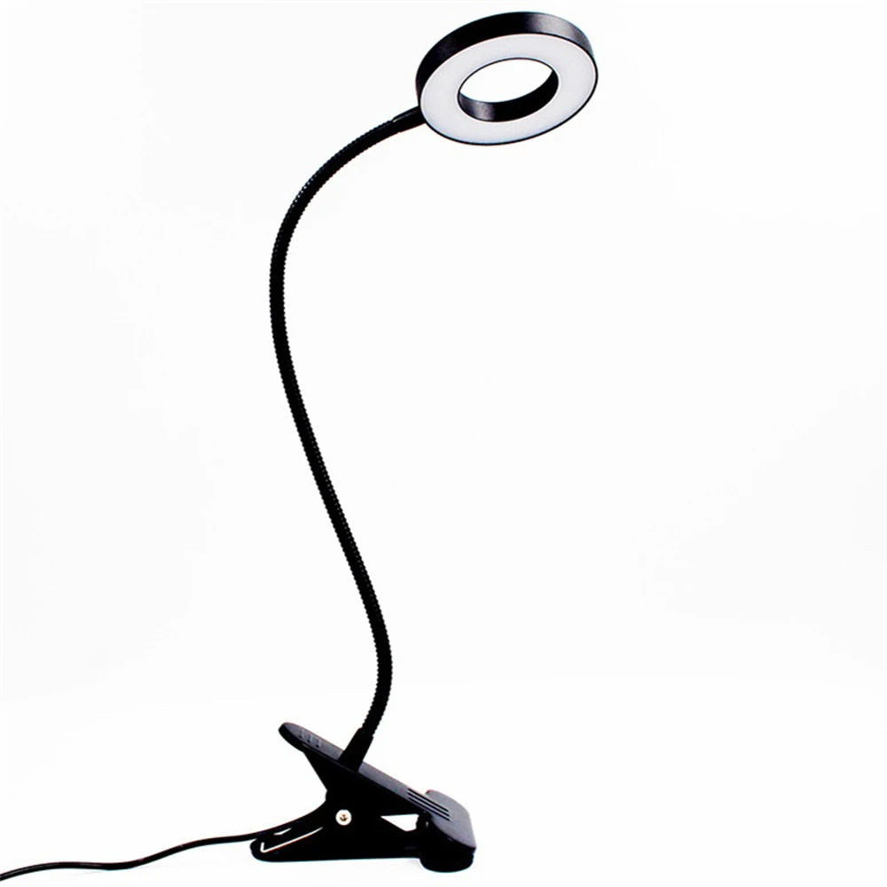 Mini Ring Light Desktop Light Usb Led Lamp Reading Multifunctional Bracket with 3 Color 10 Dimming Level Table Lamp