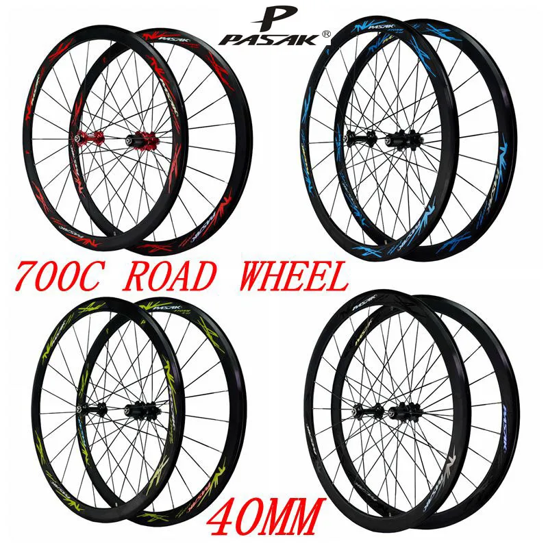 

road bicycle wheeles super-light aluminum four-perlin flat spokes 3.0 racing 40 rims road bike wheel 700C with F/V