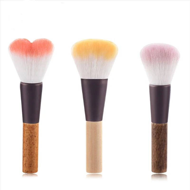 

Hot Sale Single Makeup Brush Wooden Handle Foundation Eye Shadow Makeup Brush, 3 colors