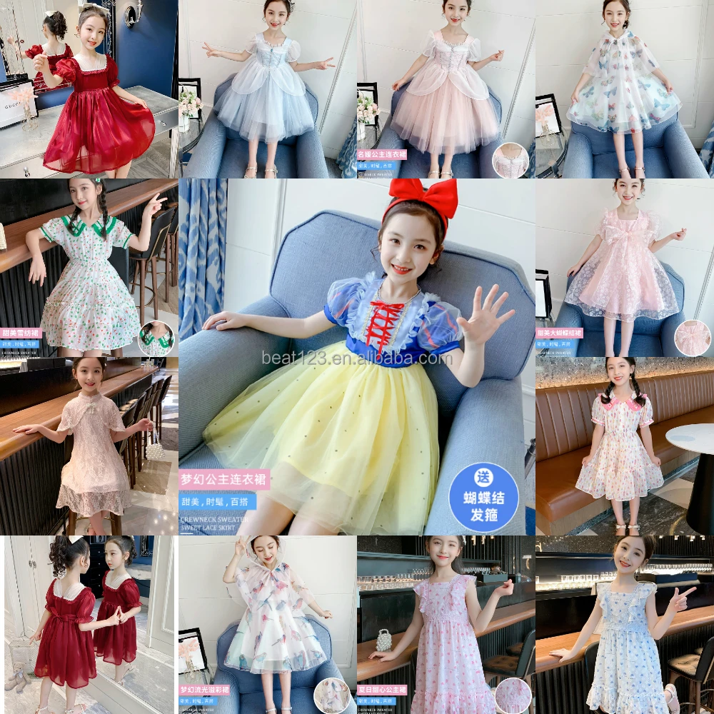 

Baby Dress Girls Clothing 2022 Summer New Children Cotton Rainbow Stripes A-Line Dress Kids Clothes Princess Tutu Dresses