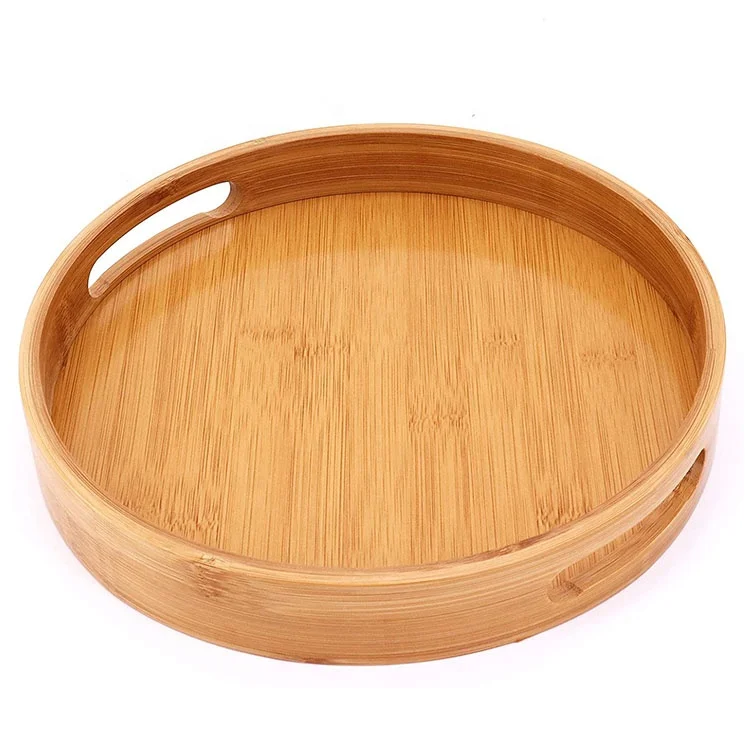 

Bambus Futtertablett Round Table Serving Tray Food Storage Platters Serving Home Dining Table Bamboo Wood Round Food Tray