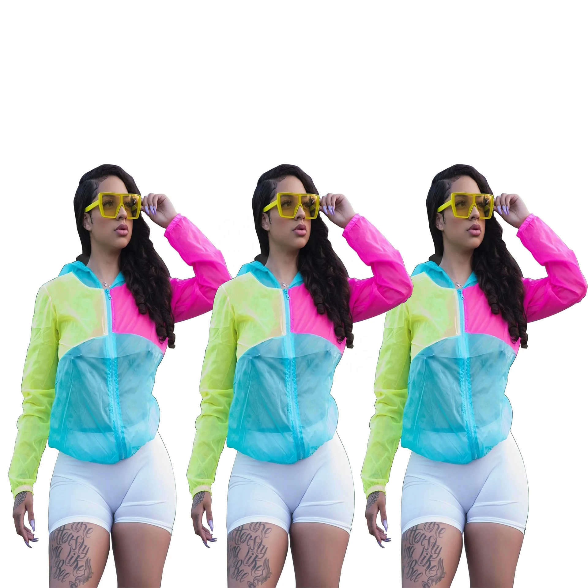 

QC-BN7007 2021 In stock most popular women summer clothes sun protection clothing without logo