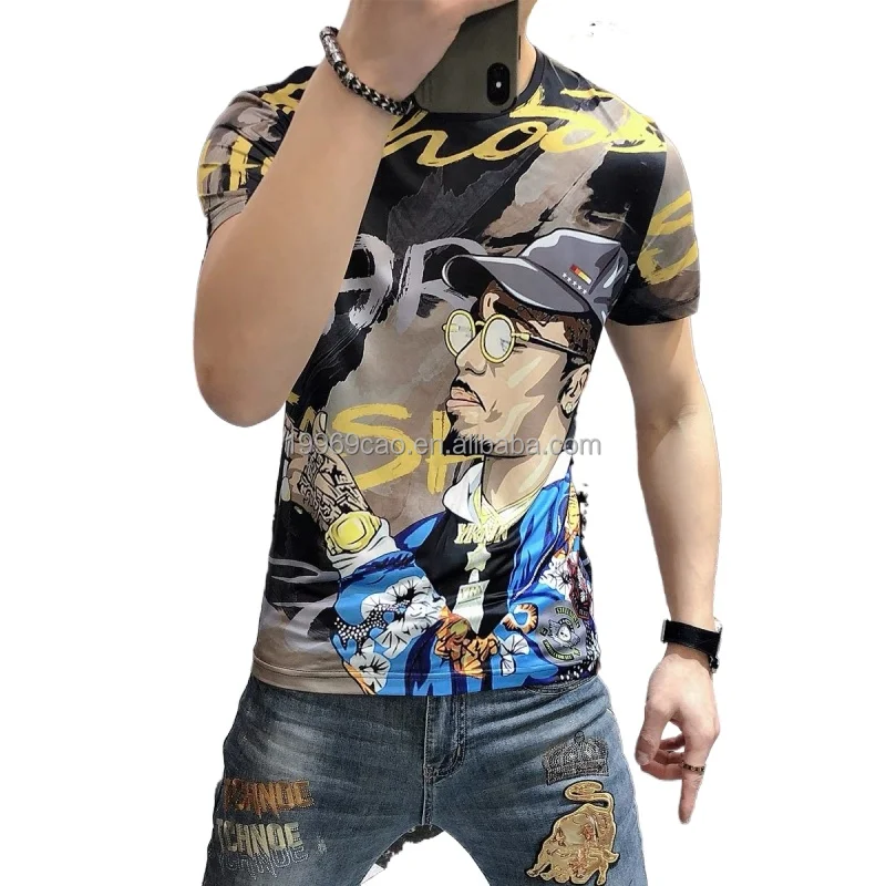 

2022 new slim fit t-shirt men's 100% cotton casual T-shirt men's short sleeve tight shirt men's T-shirt wholesale, Customized color