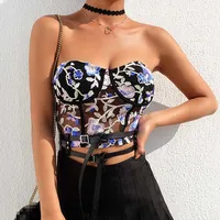 

FS0184D 2019 latest design Fashion print transparent Women Tank Tops