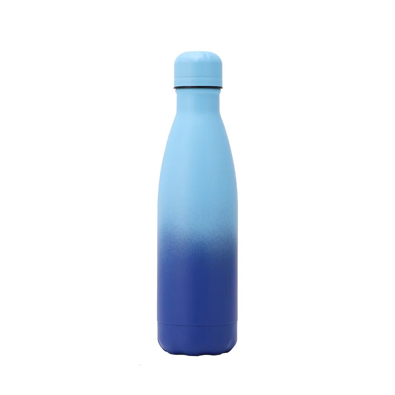 

Large 500 ml insulated custom gradient cola shape sublimation reusable sealed stainless steel water bottle