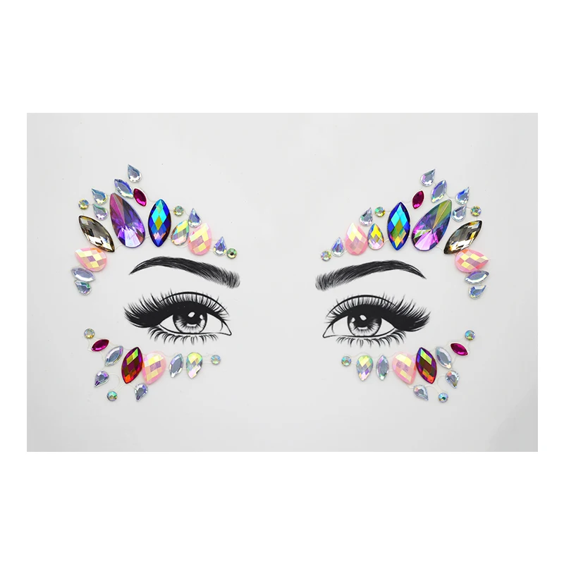 

Hot sell face jewel sticker for Party decoration wholesale gem sticker