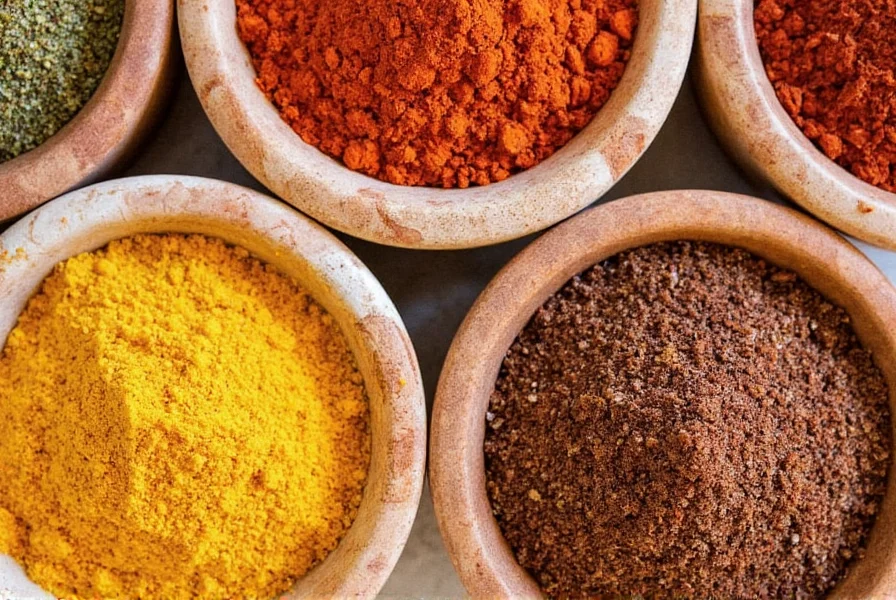 Chef grinding spices using a mortar and pestle