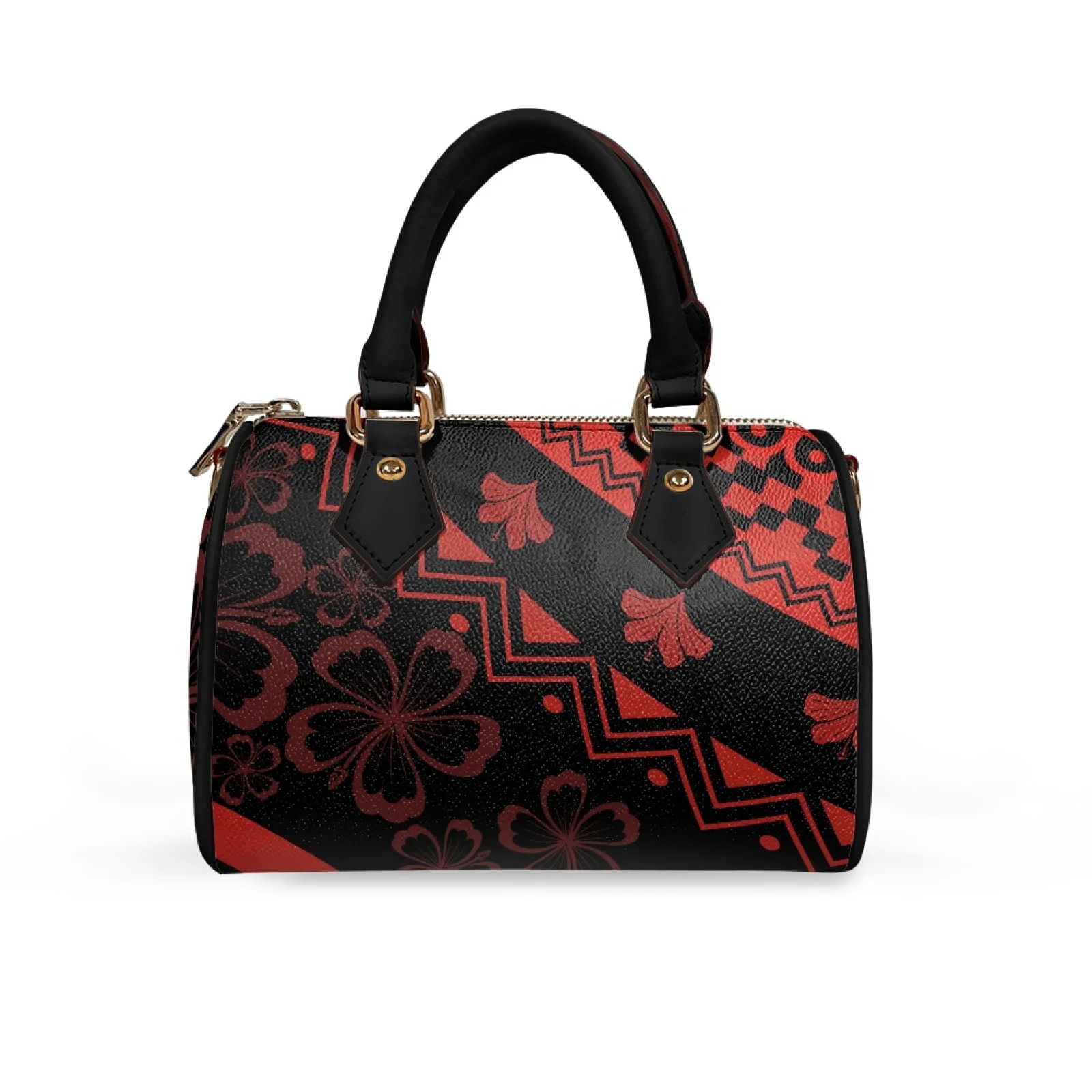 Best Sales Wholesale Red Casual Ladies Summer Pillow-shaped Top Handle Handbag Tribal Print Luxury Purses and Handbags for Women