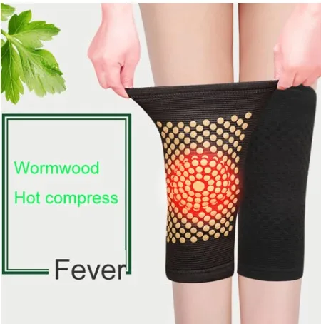 

Wormwood Support Knee Pads Knee Brace Warm for Arthritis Joint Pain Relief and Injury Recovery, Black