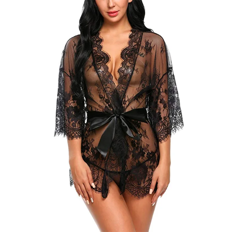 

Wholesale Sexy Lingerie Plus Size Lingerie Lace Babydoll Chemise Lingerie Underwear Mesh Pajamas